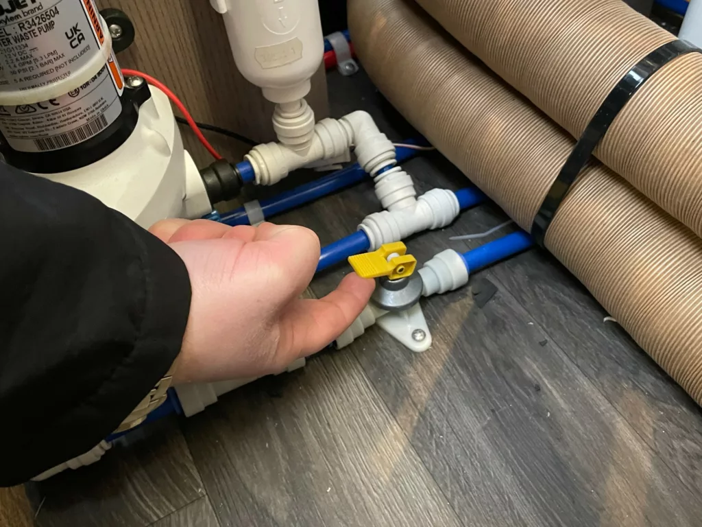 Switching Yellow Valve To Drain Water System