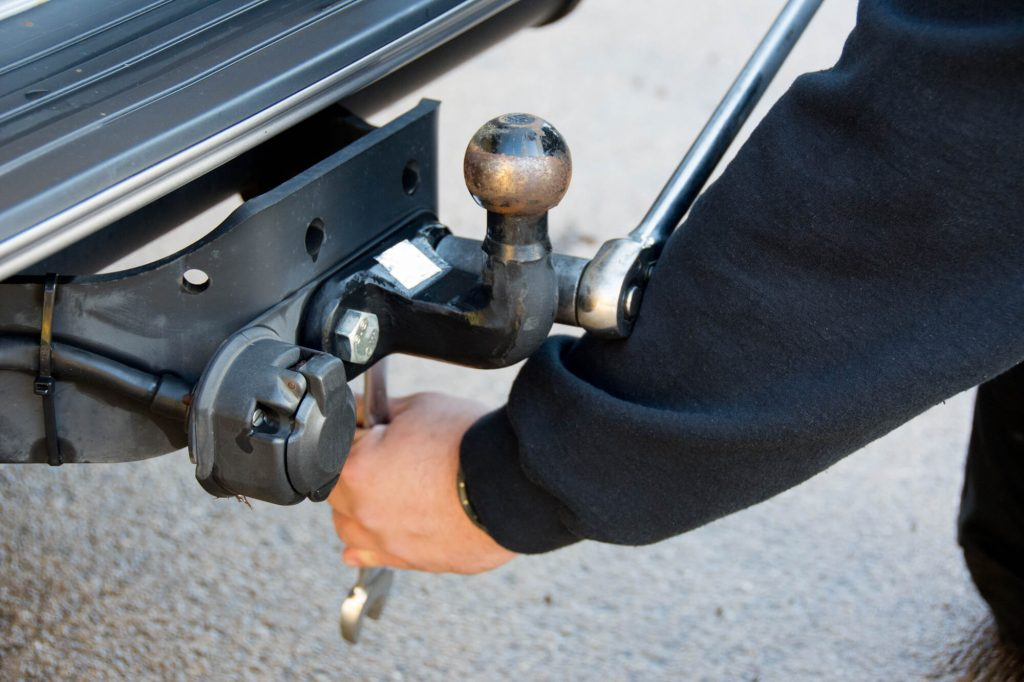 Towbar Fitting In Workshop